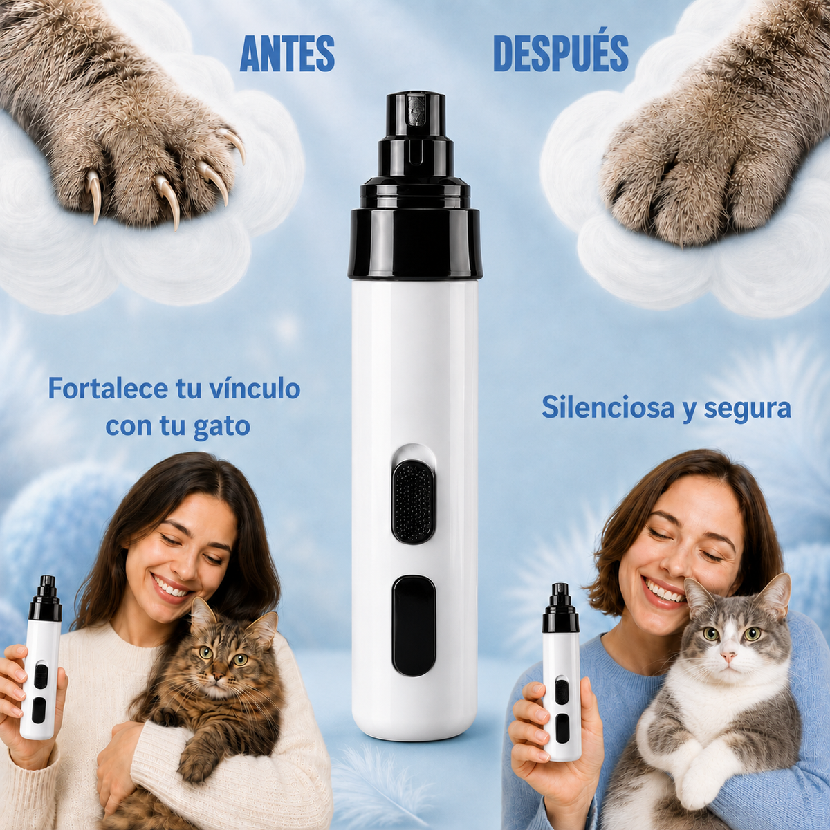 PatitasZen – Lima eléctrica silenciosa para uñas de gato